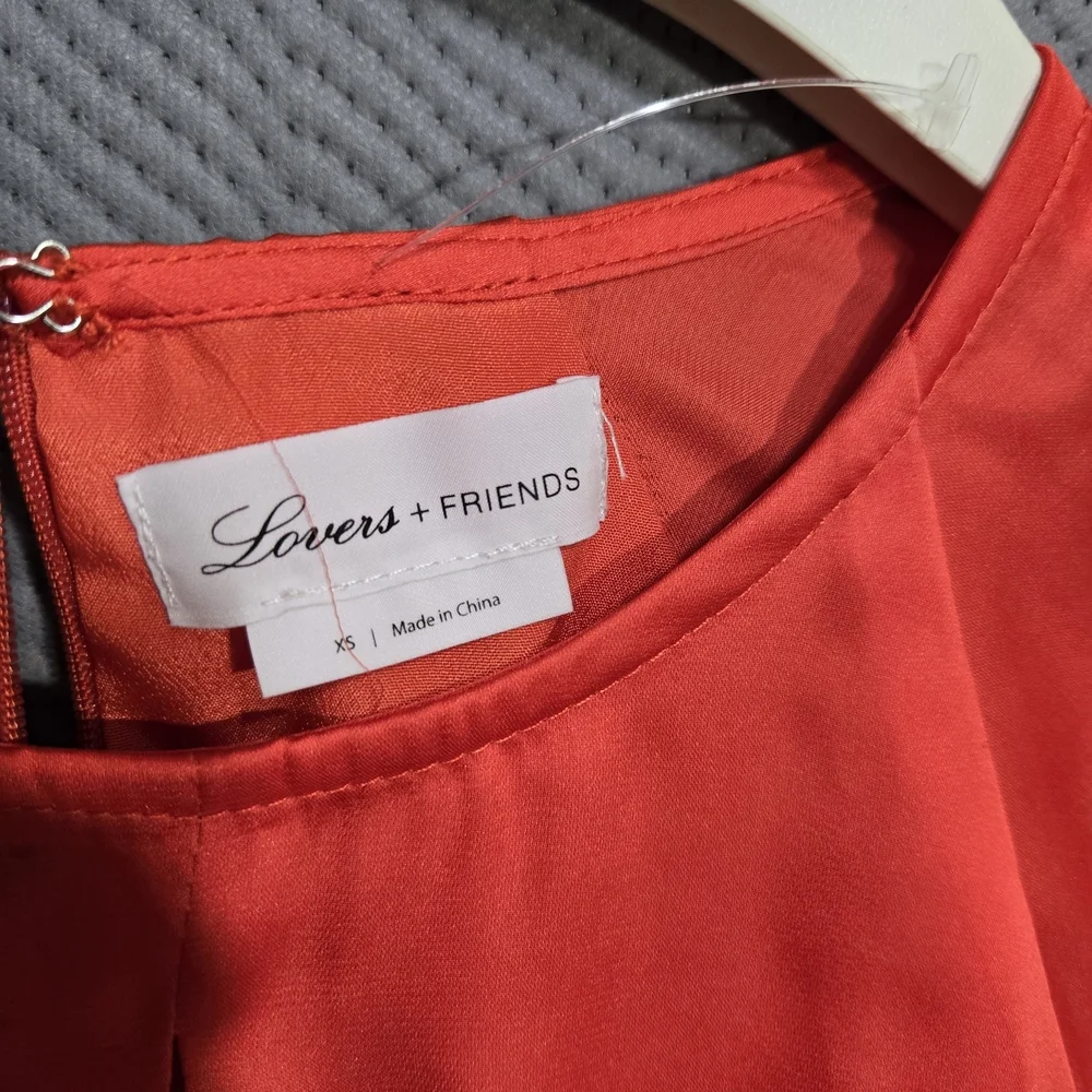 Lovers + Friends Orange Red Ruched Bodycon Dress